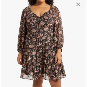 Madewell New Amalia Pampas Blooms Long
Sleeve Tiered Dress Size 16W